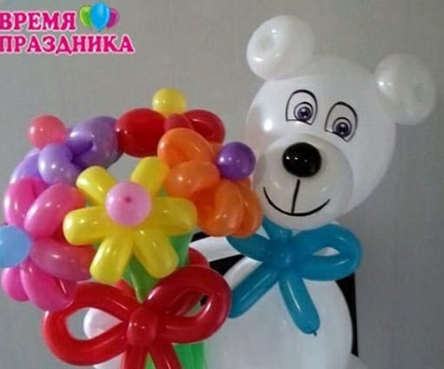 Цветы из шаров 13