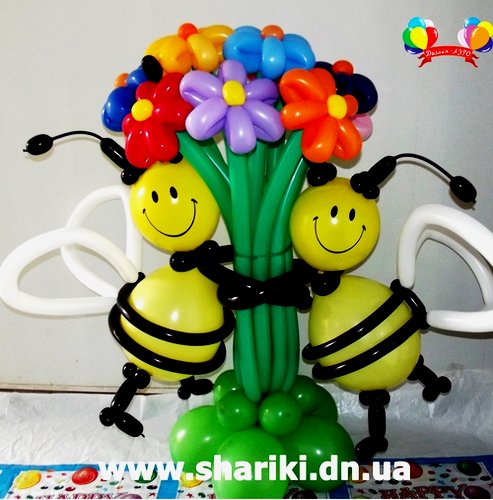 Цветы из шаров 31