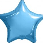FM Фольгированный шар (32''/81 см) Звезда, Светло-голубая