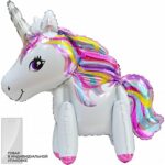 К Шар 3D (23''/58 см) Фигура, Единорог, Звездная радуга, Белый, 1 шт. в упак.
