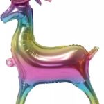 К Шар 3D (69''/175 см) Фигура, Олень, Радужный, Градиент, 1 шт. в уп.