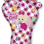 FM Шар (38''/97 см) Фигура, Ножка малышки, Розовый, 1 шт.