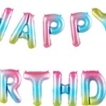 К Набор шаров-букв (16''/41 см) Мини-Надпись "Happy Birthday", Нежная радуга, Градиент, 1 шт. в уп.