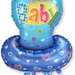 FM Шар (40''/102 см) Фигура, Соска Пустышка для мальчика, Голубой, 1 шт.