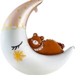 К Шар (34''/86 см) Фигура, Полумесяц с медвежонком, 1 шт. в уп.