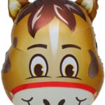 К  Шар с клапаном (14''/36 см) Мини-фигура, Голова, Милая Лошадка, 1 шт.