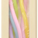 Свечи Воздушные спирали, Ассорти, Макарунс, 0,4*12,5 + 4 см, 6 шт. с держат.