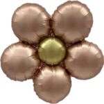 К Шар (18''/46 см) Цветок, Ромашка (надув воздухом), Розовое Золото, Сатин, 1 шт.