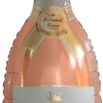 К Шар (32''/81 см) Фигура, Бутылка Шампанское, Золотая корона, Розовое Золото, 1 шт.