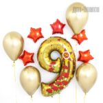 ДБ Шар (34''/86 см) Цифра, 9 Мая, День Победы, Золото, 1 шт. в уп. — изображение 2