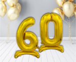 К Шар (32''/81 см) Цифра, 1 на подставке, Золото, 1 шт. в уп. — изображение 8