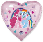 FM Шар (18''/46 см) Сердце, My Little Pony, Лошадки Пинки Пай и Радуга, Розовый, 1 шт.