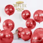 S Шар (24''/61 см) Reflex, Зеркальный блеск, Красный (915), хром, 3 шт. — изображение 2