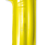 FM Шар (40''/102 см) Цифра, 1 Slim, Золото, 1 шт. в уп.