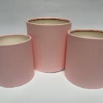 Набор подарочных коробок 3 в 1, цилиндр, Розовый, 12,14,16 см.