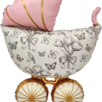 К Шар (36''/91 см) Фигура, Коляска Ретро, Розовый, Сатин, 1 шт. в уп., 27431P
