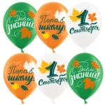 ДБ Шар (12''/30 см) 1 Сентября, Пора в школу, Ассорти, пастель, 2 ст, 25 шт., 613045