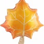 K Шар с клапаном (14''/36 см) Мини-фигура, Кленовый лист, Оранжевый, 5 шт. в уп., 24016P5